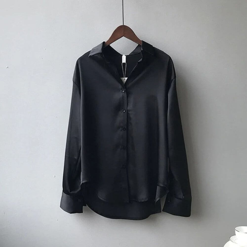 Casual Long Sleeve Button Up Blouse for Women – Elegant Everyday Shirt