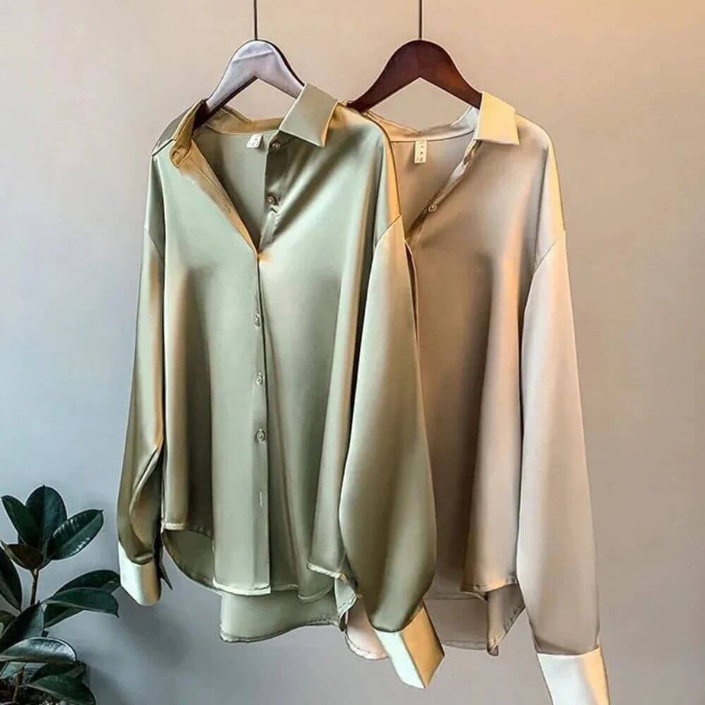 Casual Long Sleeve Button Up Blouse for Women – Elegant Everyday Shirt
