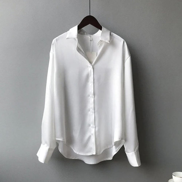 Casual Long Sleeve Button Up Blouse for Women – Elegant Everyday Shirt