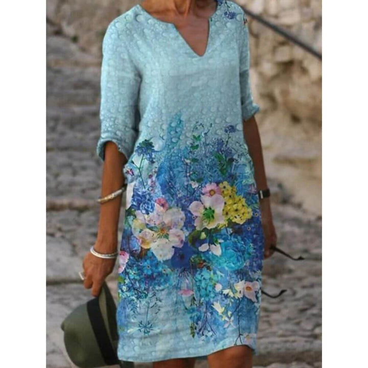 Casual V-Neck Shift Dress for Women – Relaxed Fit Summer Style