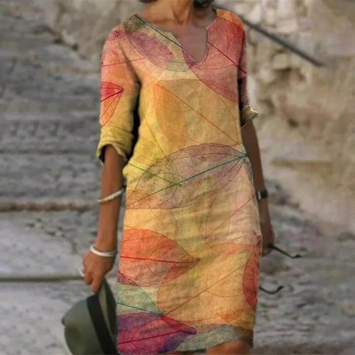 Casual V-Neck Shift Dress for Women – Relaxed Fit Summer Style