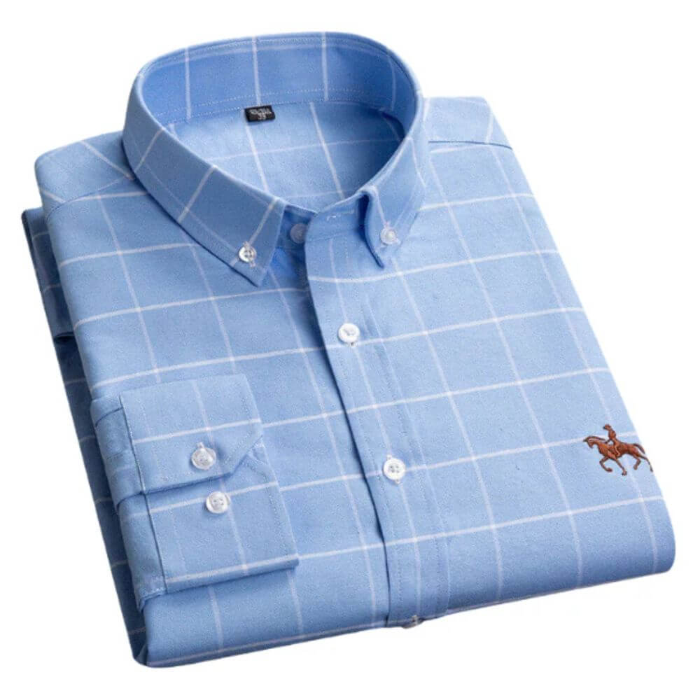 White Button-Down Shirt for Men – Smart Long Sleeve Classic Fit