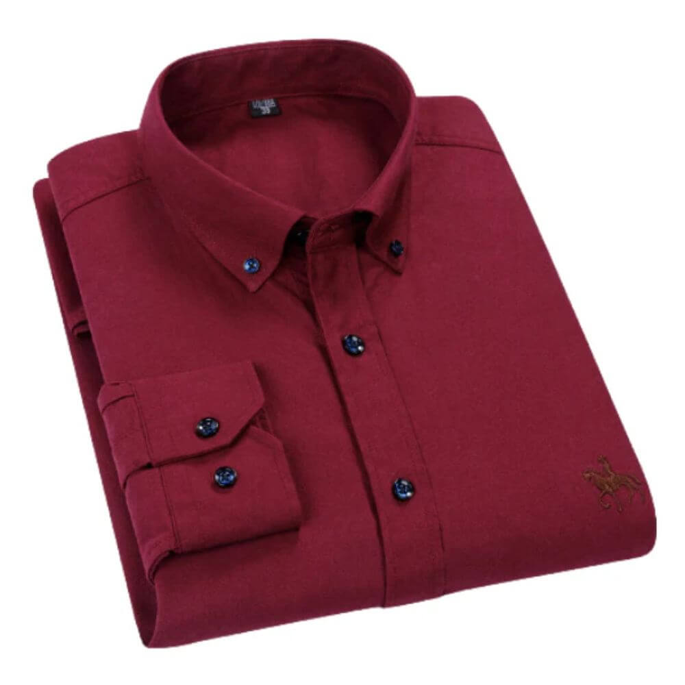 White Button-Down Shirt for Men – Smart Long Sleeve Classic Fit