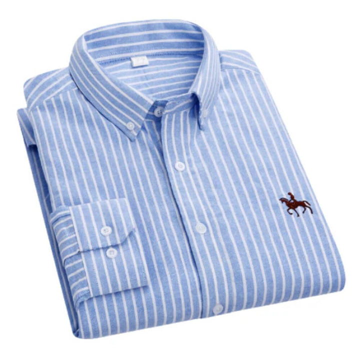 White Button-Down Shirt for Men – Smart Long Sleeve Classic Fit
