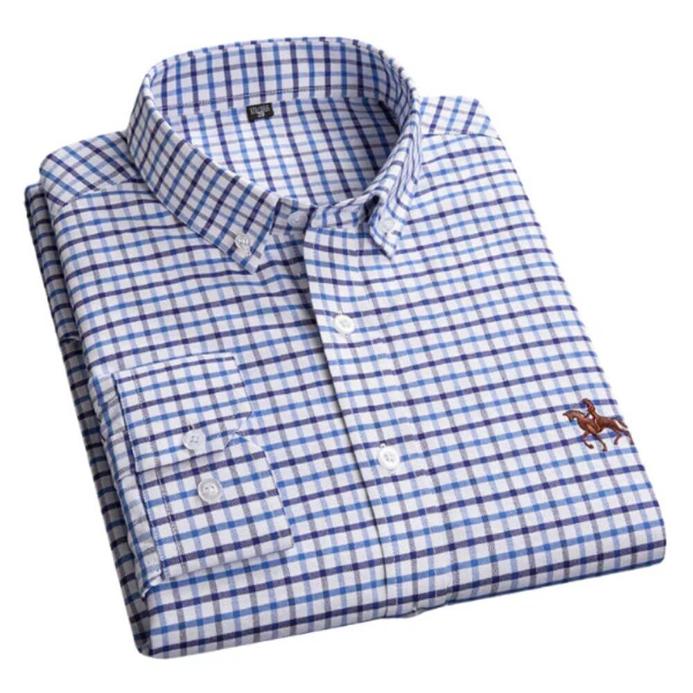 White Button-Down Shirt for Men – Smart Long Sleeve Classic Fit