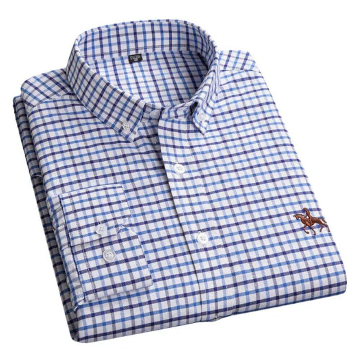 White Button-Down Shirt for Men – Smart Long Sleeve Classic Fit