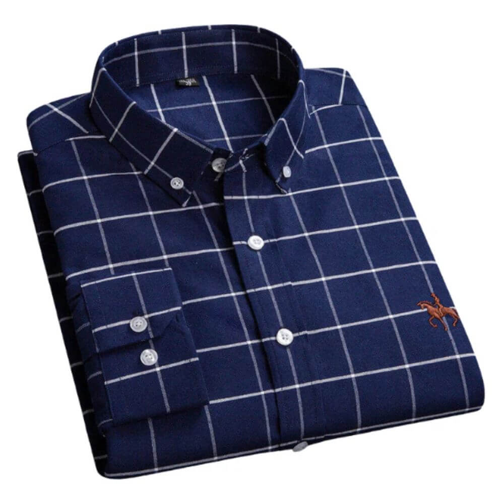 White Button-Down Shirt for Men – Smart Long Sleeve Classic Fit