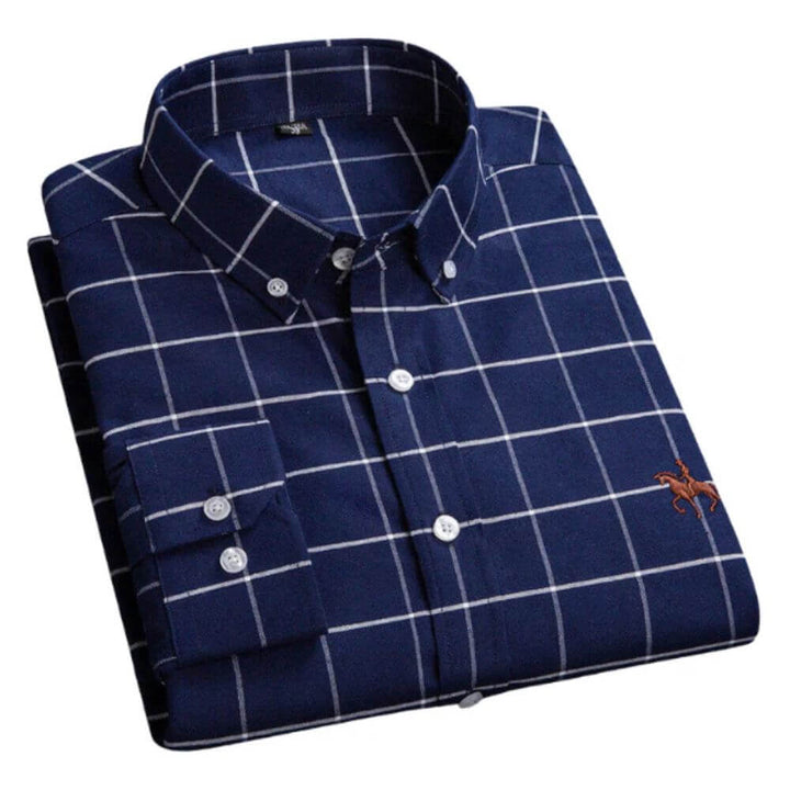 White Button-Down Shirt for Men – Smart Long Sleeve Classic Fit