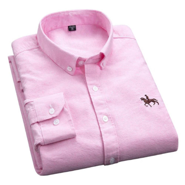 White Button-Down Shirt for Men – Smart Long Sleeve Classic Fit