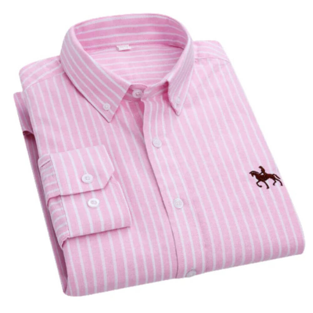 White Button-Down Shirt for Men – Smart Long Sleeve Classic Fit