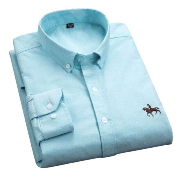 White Button-Down Shirt for Men – Smart Long Sleeve Classic Fit