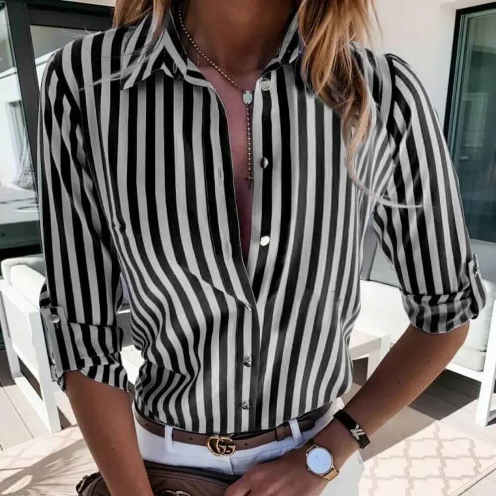 Women’s Collared Button-Up Shirt – Classic Smart Casual Style
