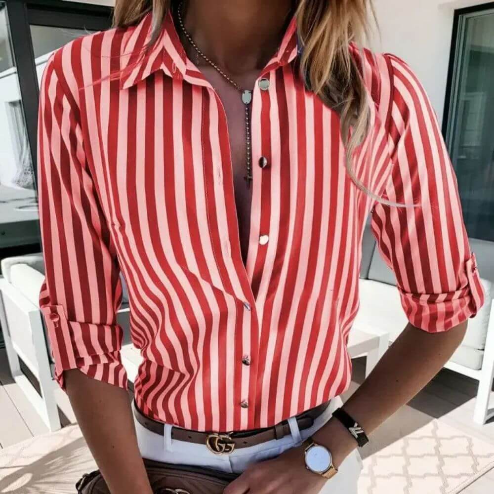 Women’s Collared Button-Up Shirt – Classic Smart Casual Style