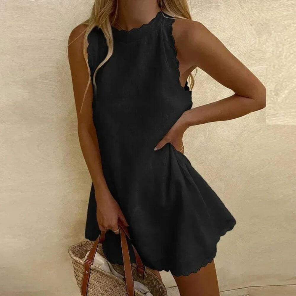 Women’s White Sleeveless Mini Dress – Casual Summer Fit