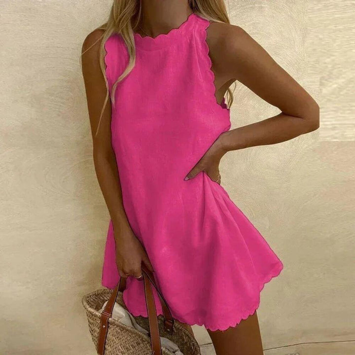 Women’s White Sleeveless Mini Dress – Casual Summer Fit