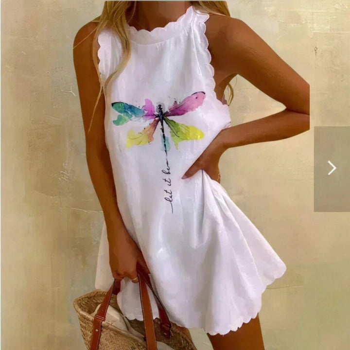 Women’s White Sleeveless Mini Dress – Casual Summer Fit