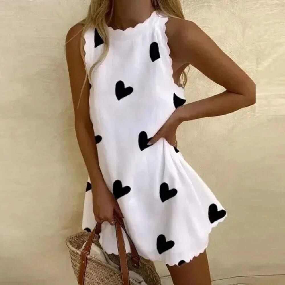 Women’s White Sleeveless Mini Dress – Casual Summer Fit