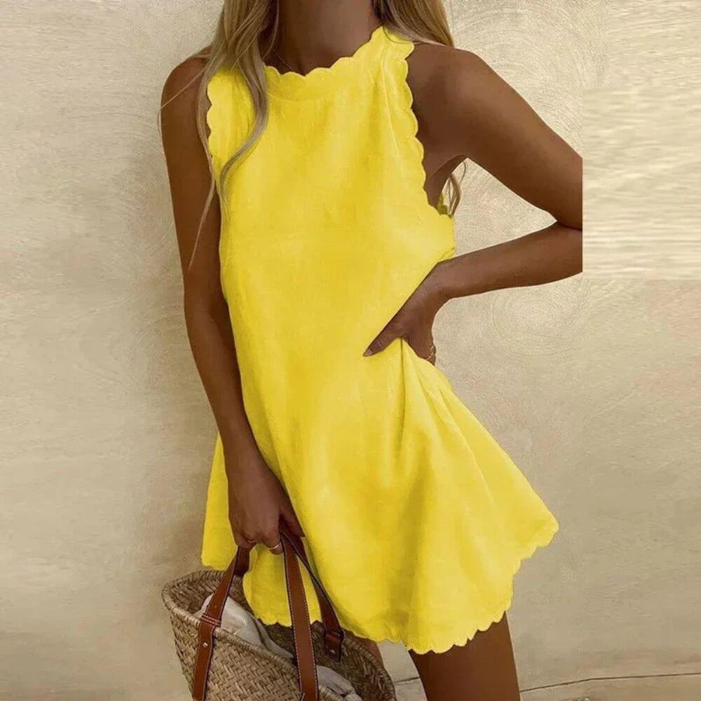 Women’s White Sleeveless Mini Dress – Casual Summer Fit