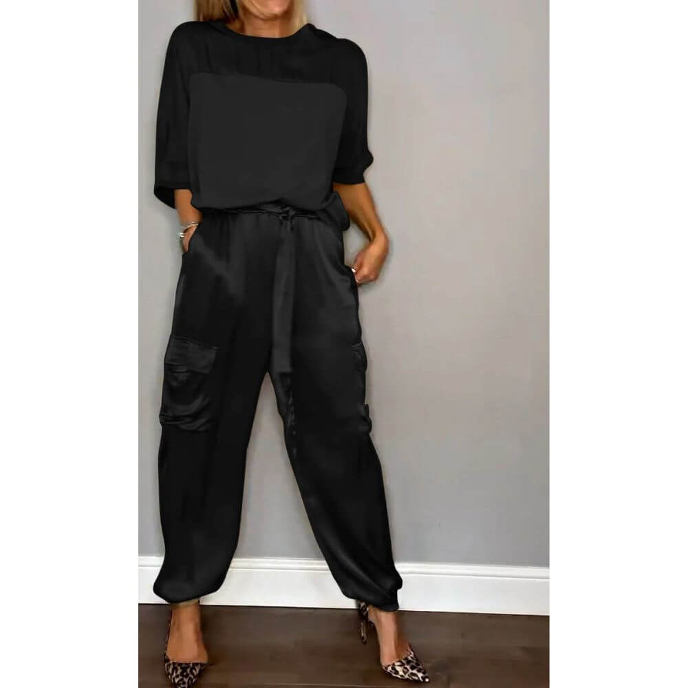 Casual Two-Piece Loungewear Set for Women – Relaxed Fit Matching Outfit