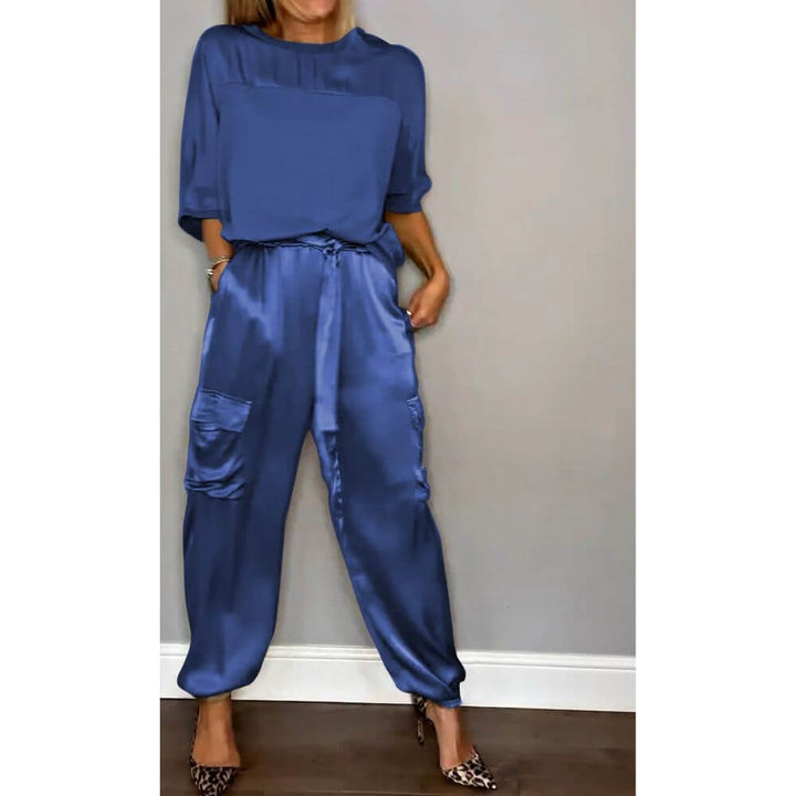 Casual Two-Piece Loungewear Set for Women – Relaxed Fit Matching Outfit