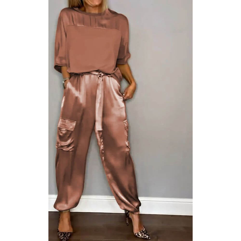 Casual Two-Piece Loungewear Set for Women – Relaxed Fit Matching Outfit