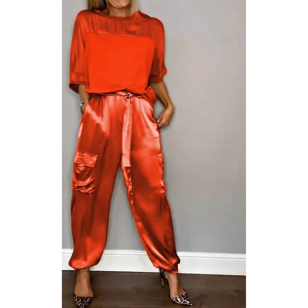 Casual Two-Piece Loungewear Set for Women – Relaxed Fit Matching Outfit