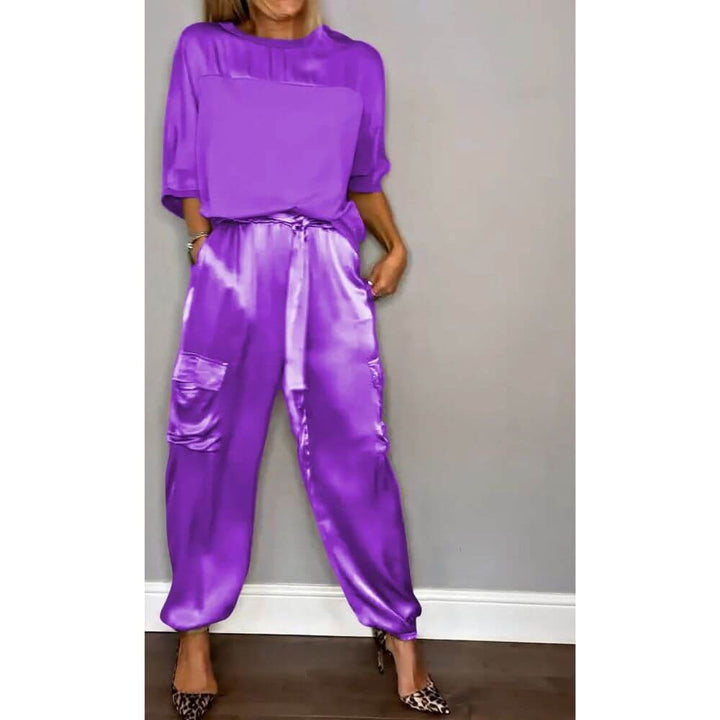 Casual Two-Piece Loungewear Set for Women – Relaxed Fit Matching Outfit