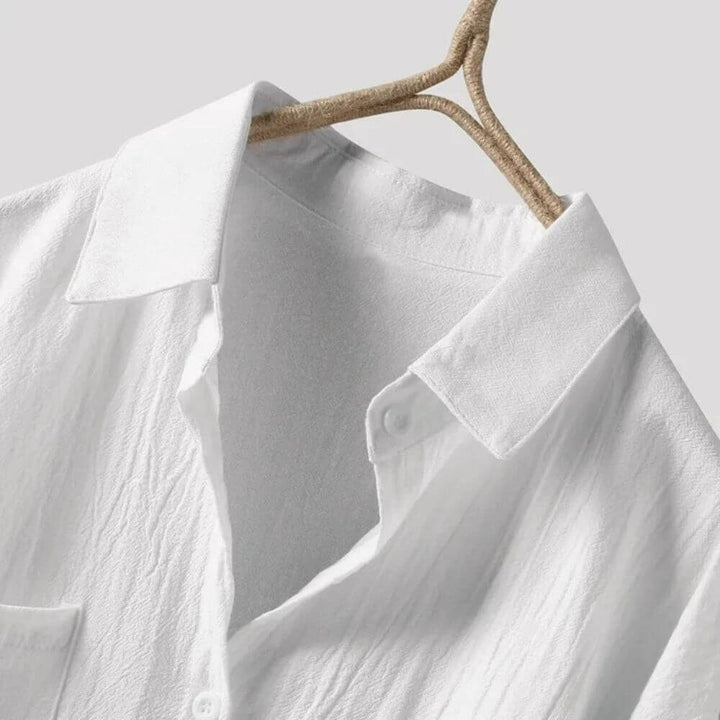 Oversized White Button-Down Shirt – Relaxed Fit Long Sleeve Women's Blouse