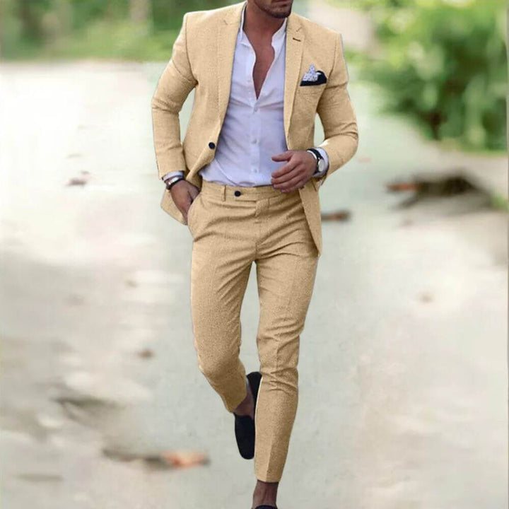 Slim Fit Men’s Two Piece Suit – Modern Formal Wear