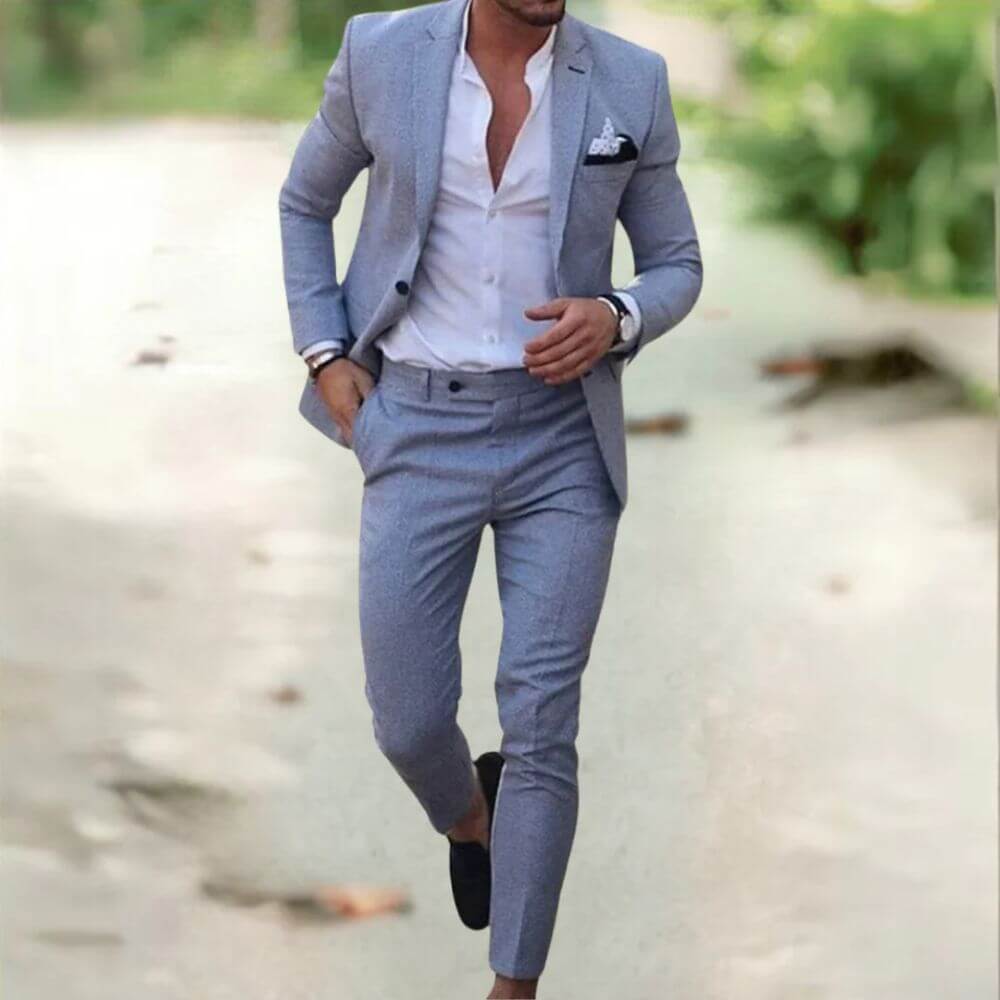 Slim Fit Men’s Two Piece Suit – Modern Formal Wear