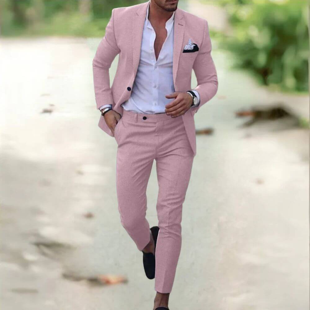 Slim Fit Men’s Two Piece Suit – Modern Formal Wear