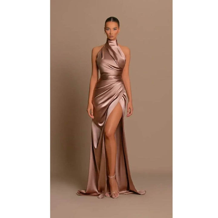 Elegant Halter Evening Dress for Women – Formal Long Dress