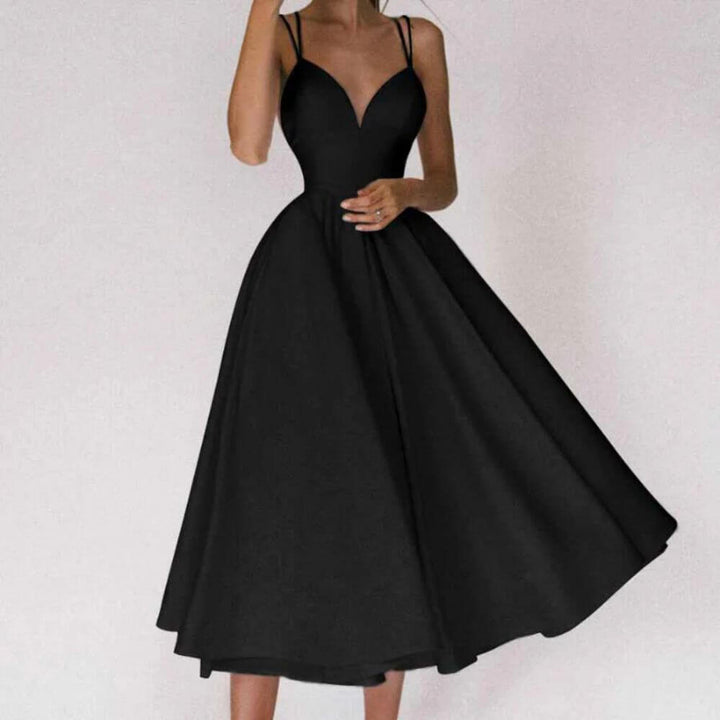Elegant Fit and Flare Midi Dress – Sleeveless Summer Style for Women