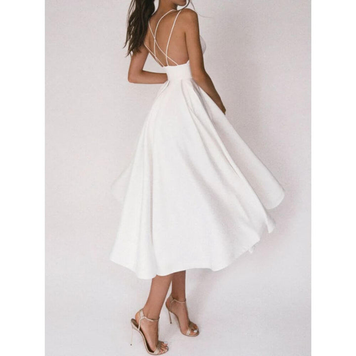 Elegant Fit and Flare Midi Dress – Sleeveless Summer Style for Women
