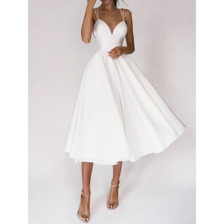 Elegant Fit and Flare Midi Dress – Sleeveless Summer Style for Women