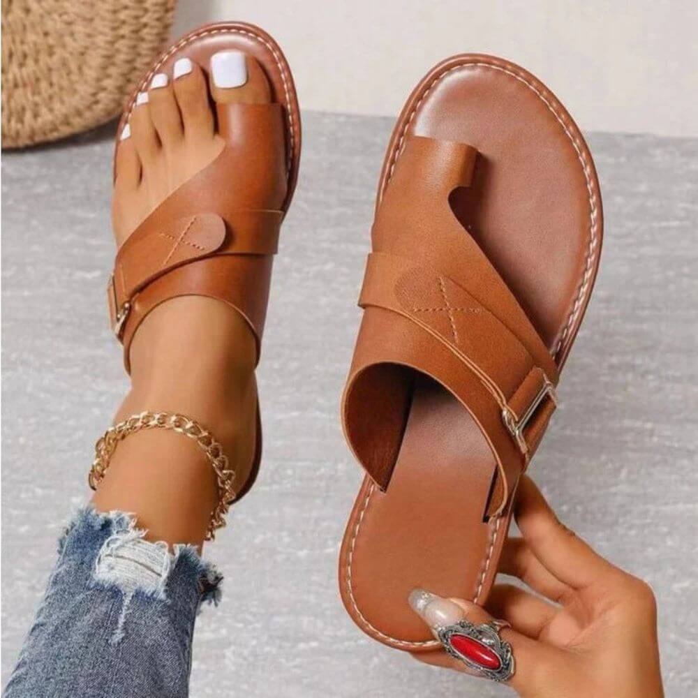 Comfortable Summer Toe-Ring Flat Sandals