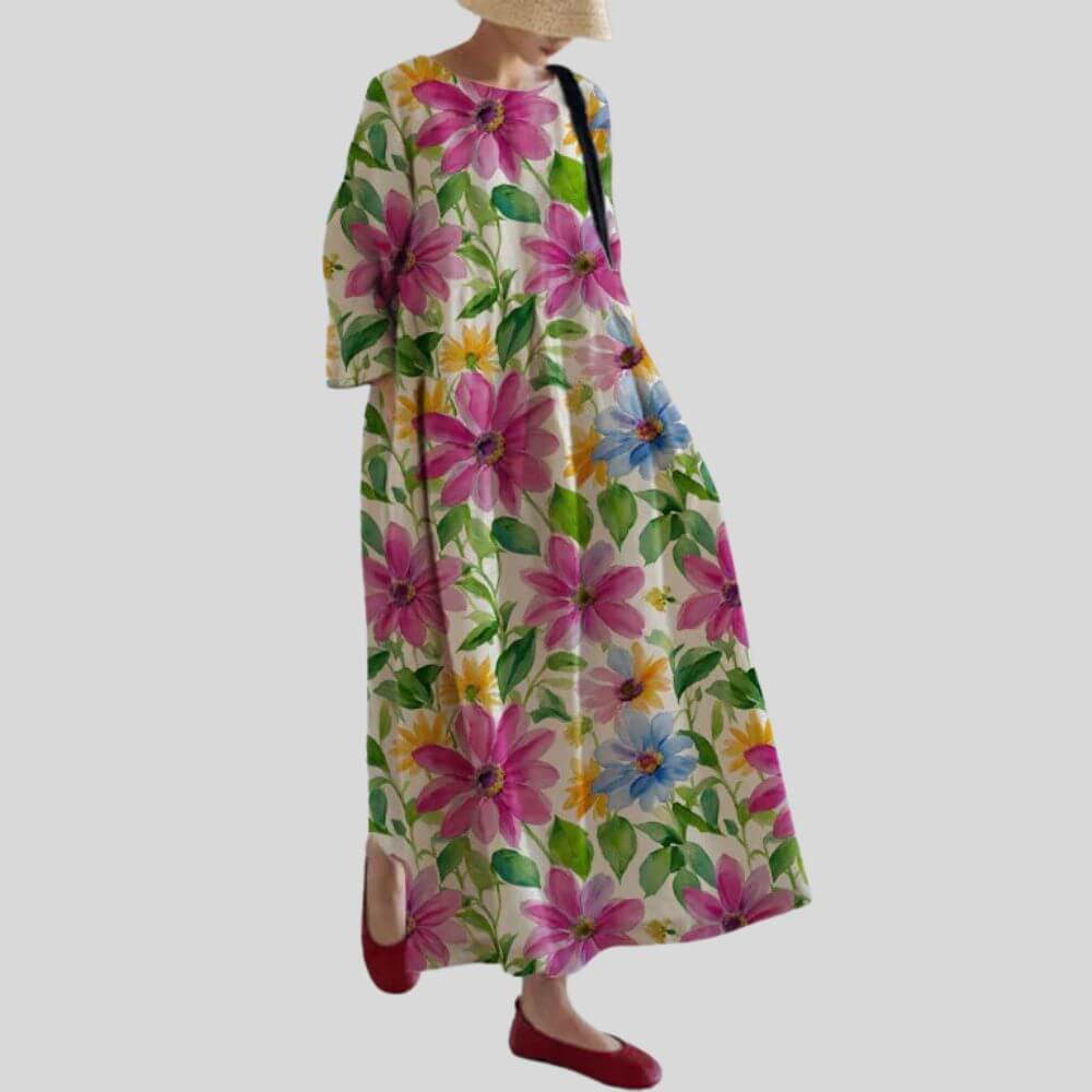Oversized Long Sleeve Maxi Dress – Casual Loose Fit for Women