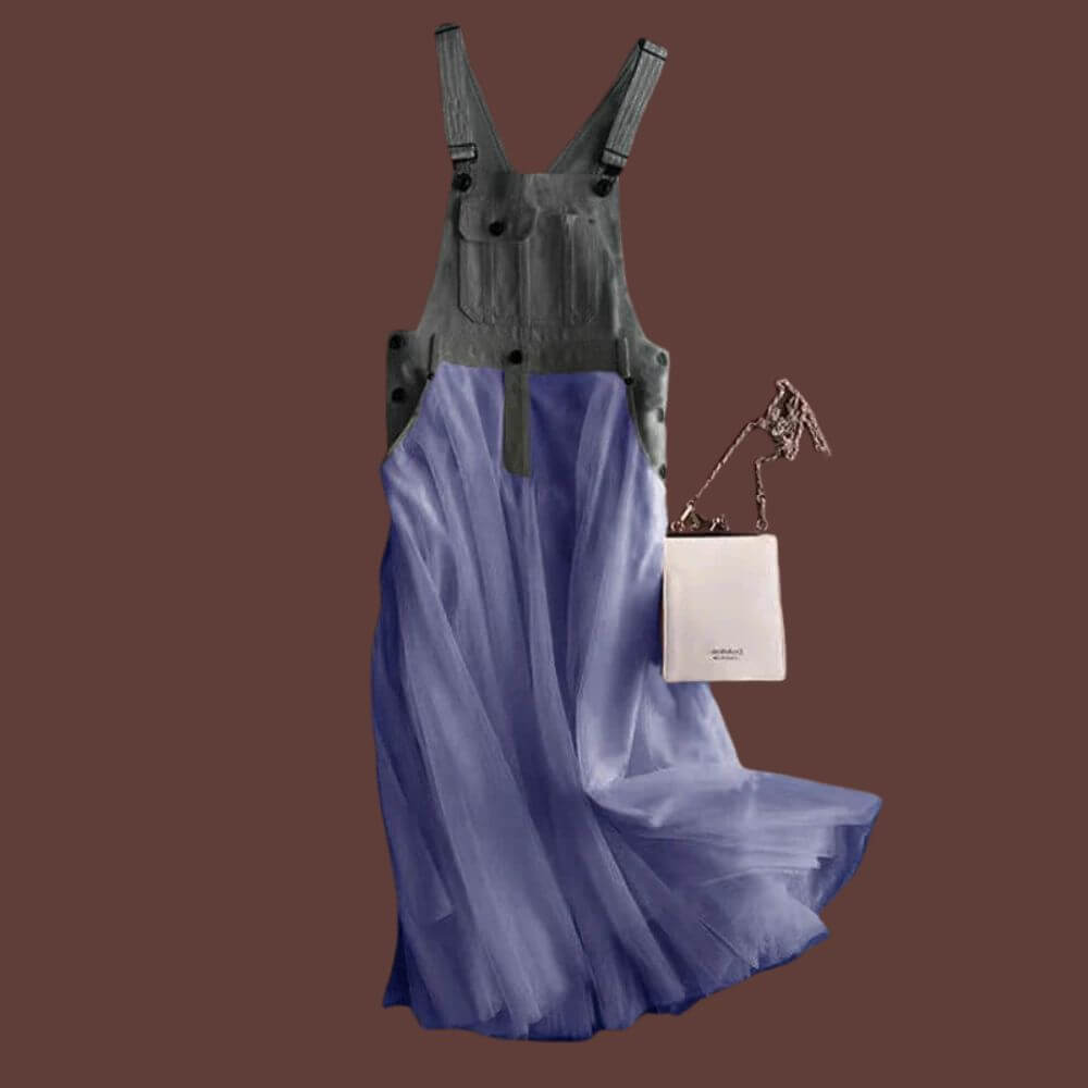 Tulle Mesh Suspender Dress – Casual Pinafore Style for Women