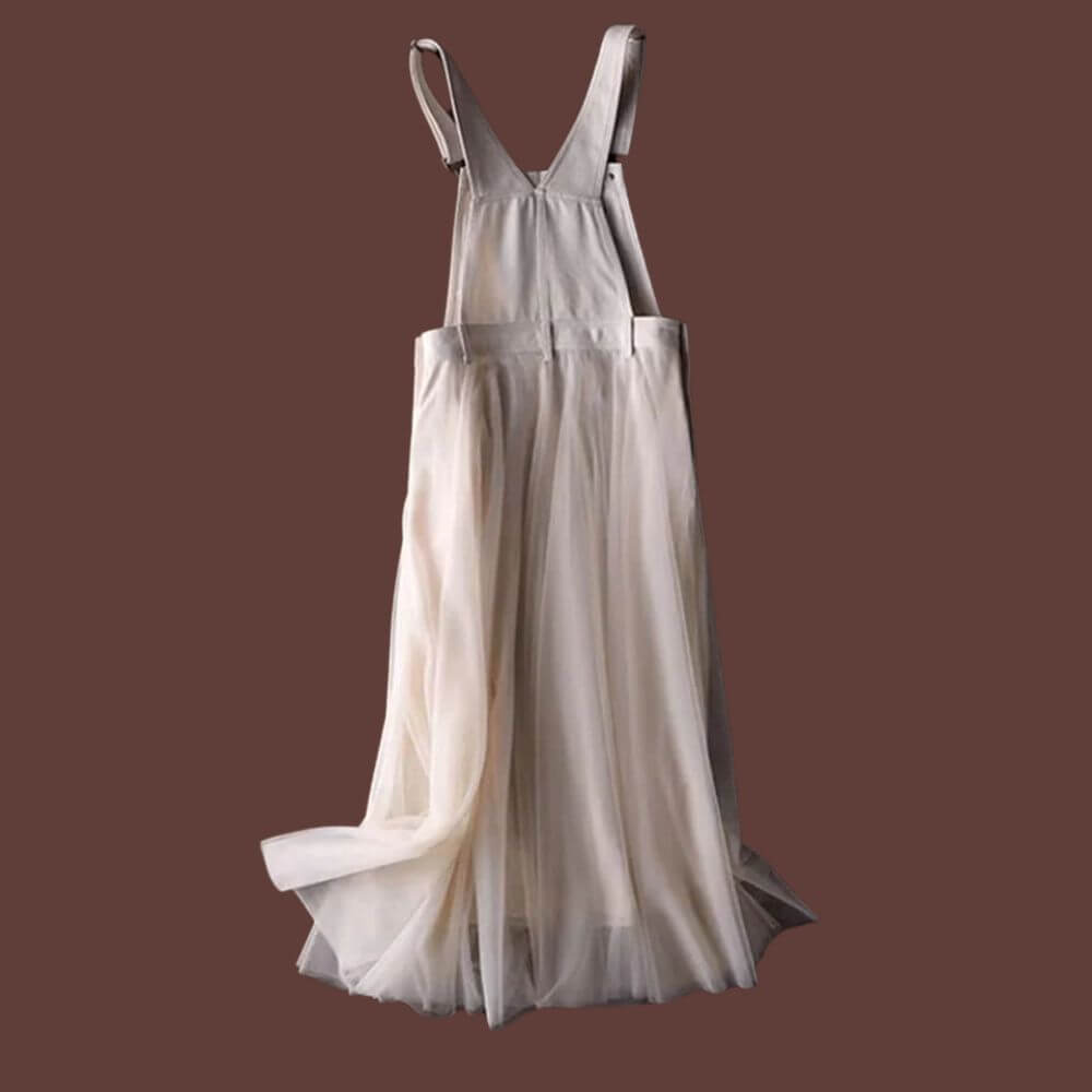 Tulle Mesh Suspender Dress – Casual Pinafore Style for Women
