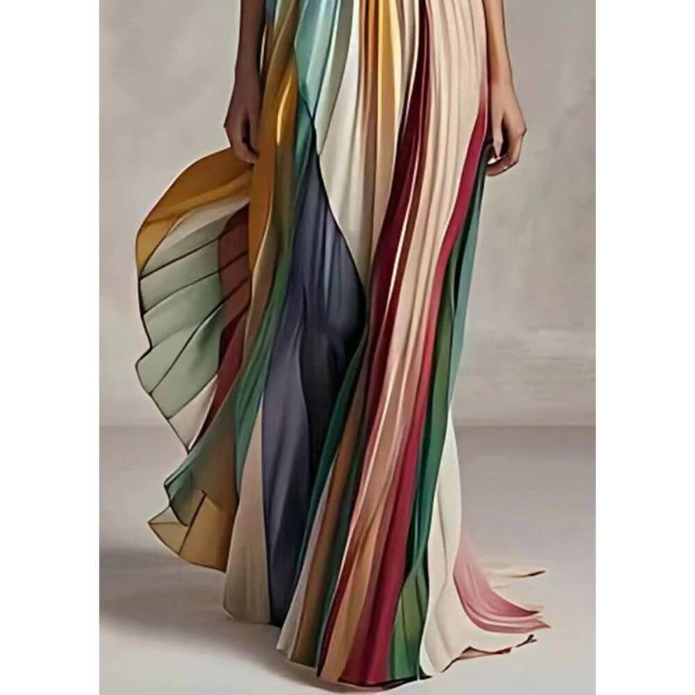 Strapless Pleated Maxi Dress – Elegant Long Evening Gown for Women