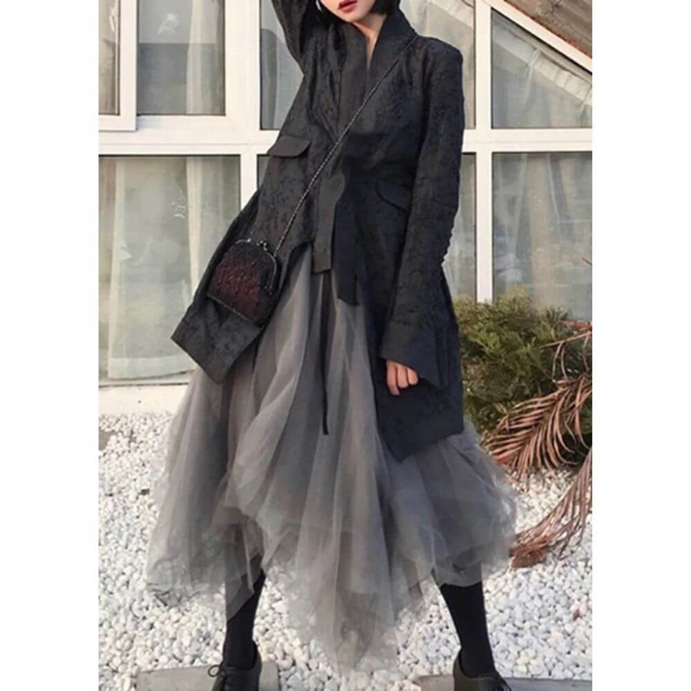Asymmetrical Tulle Midi Skirt – Elegant Layered Skirt for Women