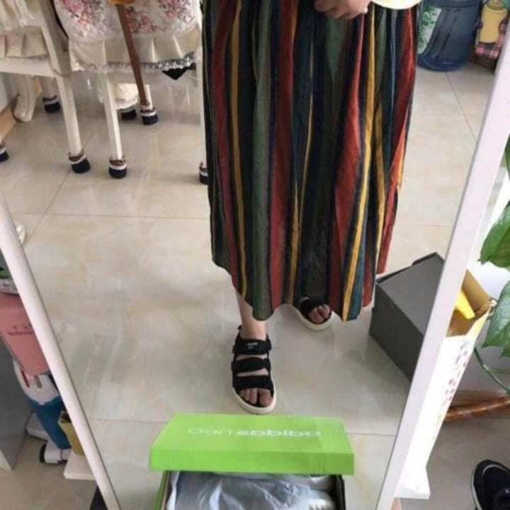 Boho Striped Maxi Skirt for Women – Casual Long Flowing Summer Style