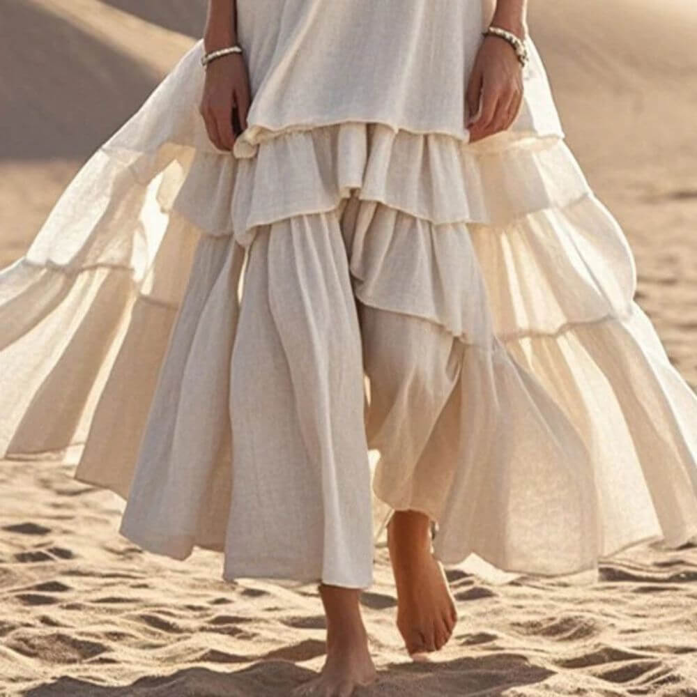 Boho Tiered Maxi Dress for Women – Sleeveless Summer Style