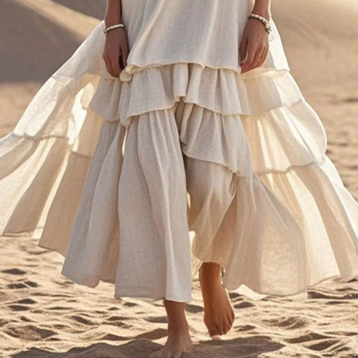 Boho Tiered Maxi Dress for Women – Sleeveless Summer Style
