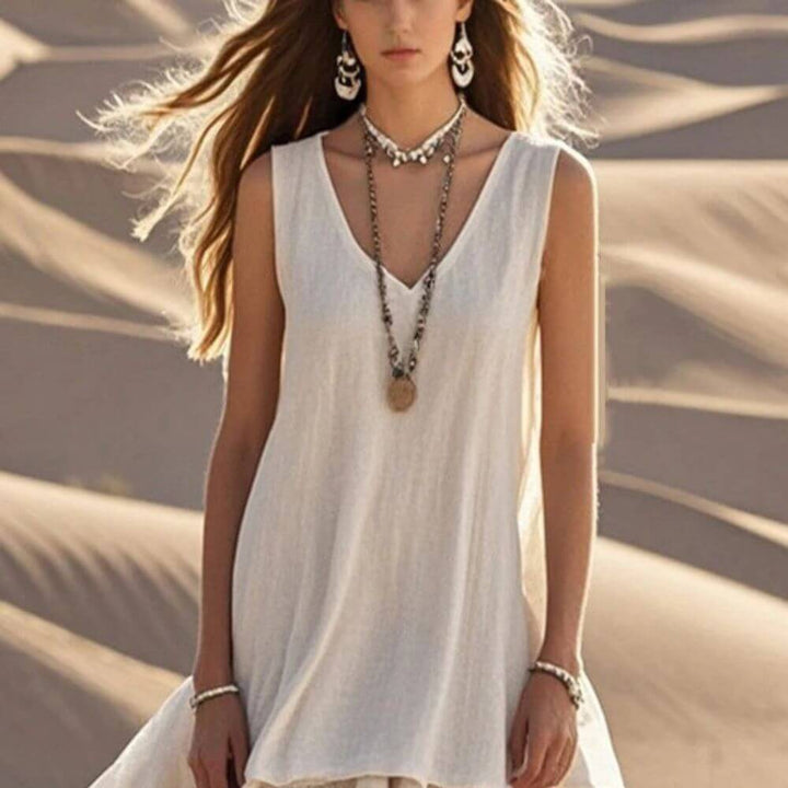 Boho Tiered Maxi Dress for Women – Sleeveless Summer Style