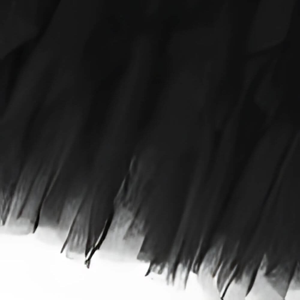 Black Layered Tulle Maxi Skirt – Elegant Tiered Design for Evening and Party Looks