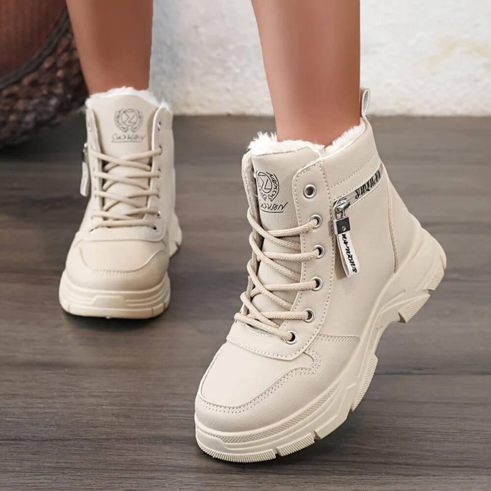 Comfortable Lace-Up Winter Ankle Boots