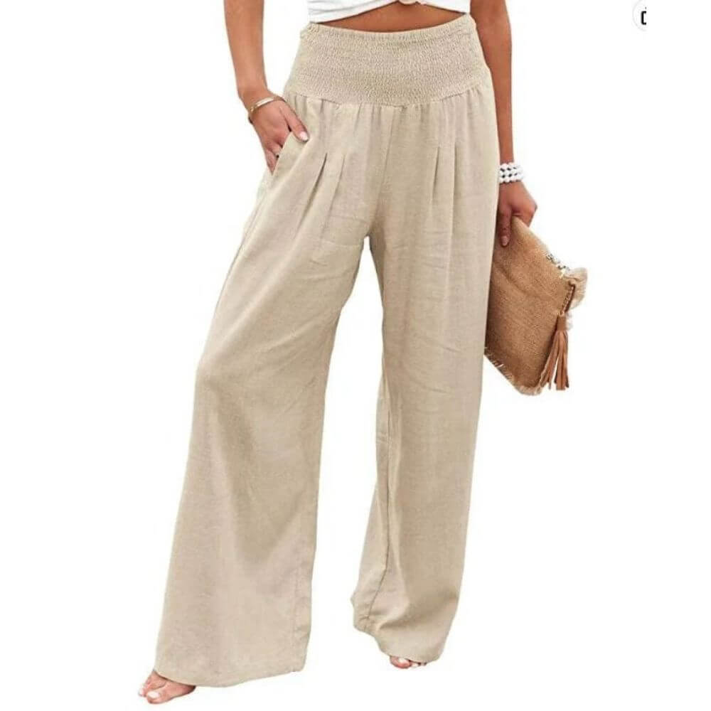 Wide-Leg Beach Trousers for Women – Casual Lightweight for Summer