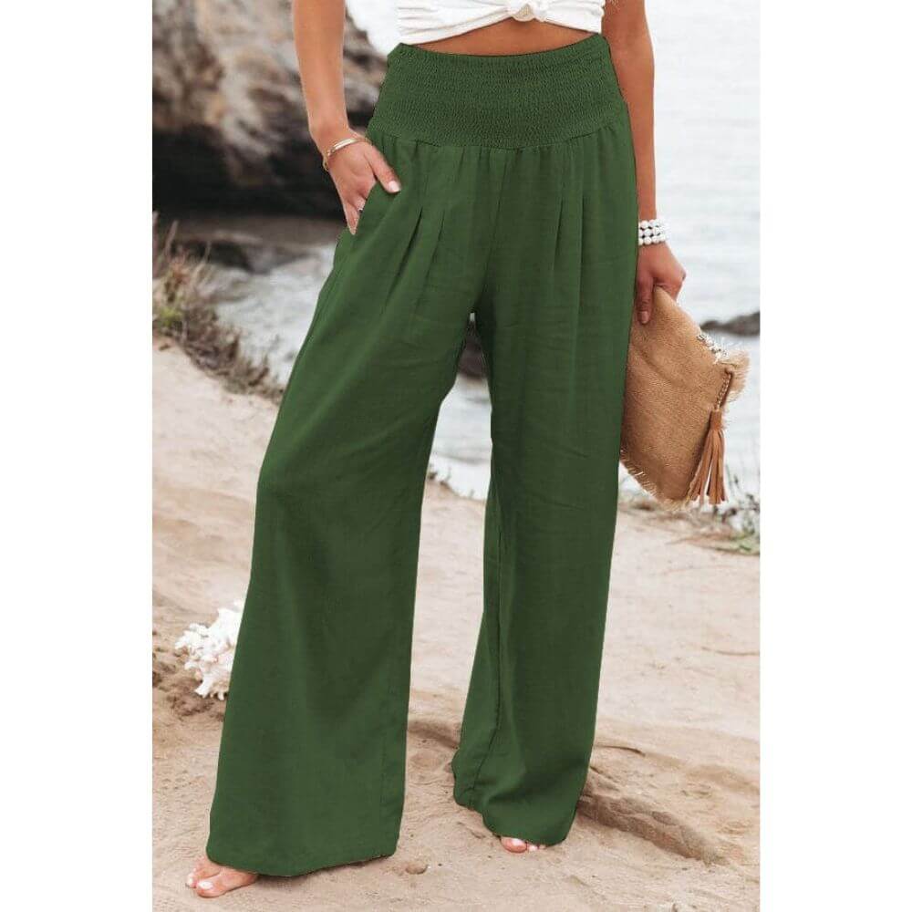 Wide-Leg Beach Trousers for Women – Casual Lightweight for Summer