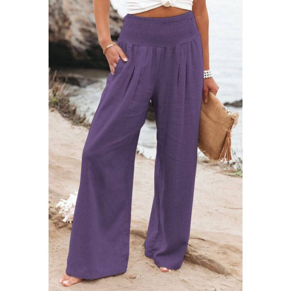 Wide-Leg Beach Trousers for Women – Casual Lightweight for Summer